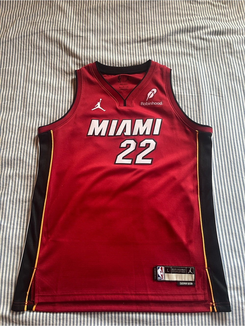 NBA Miami heat #22 Basketball Jersey with Black & Yellow Trim